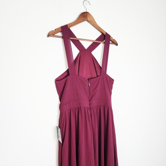 NWT Lulus Air Of Romance Burgundy Maxi Formal Bridesmaid Dress, Size XL - Picture 5 of 10